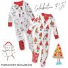 imageHonestBaby Baby OnePiece Holiday NonSlip Footed 100 Organic Cotton PajamasOoie Gooie Holiday