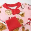 imageHonestBaby Baby OnePiece Holiday NonSlip Footed 100 Organic Cotton PajamasPink Gingerbread