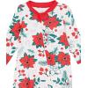 imageHonestBaby Baby Sleep N Play OnePiece Sleeper ZipFront Organic Cotton Footed Holiday Pajamas2pack Holiday Floral