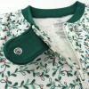 imageHonestBaby Baby Sleep N Play OnePiece Sleeper ZipFront Organic Cotton Footed Holiday Pajamas2pack Holiday Floral