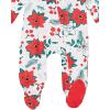 imageHonestBaby Baby Sleep N Play OnePiece Sleeper ZipFront Organic Cotton Footed Holiday Pajamas2pack Holiday Floral