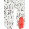 imageHonestBaby Baby Sleep N Play OnePiece Sleeper ZipFront Organic Cotton Footed Holiday Pajamas2pack Penguin Party