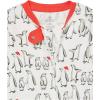 imageHonestBaby Baby Sleep N Play OnePiece Sleeper ZipFront Organic Cotton Footed Holiday Pajamas2pack Penguin Party