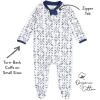 imageHonestBaby Baby Sleep N Play OnePiece ZipFront Footed Organic Cotton Pajama Sleeper2pack CompassNavy