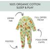 imageHonestBaby Baby Sleep N Play OnePiece ZipFront Footed Organic Cotton Pajama Sleeper2pack Taco Time