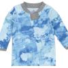 imageHonestBaby Baby Sleep N Play OnePiece ZipFront Footed Organic Cotton Pajama Sleeper2pack Watercolor WorldTeal Blue
