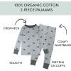 imageHonestBaby Classics 2Piece Pajamas Sleepwear Pjs 100 Organic Cotton for Baby Toddler KidsGrey Scotty Dog
