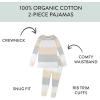 imageHonestBaby Classics 2Piece Pajamas Sleepwear Pjs 100 Organic Cotton for Baby Toddler KidsJumbo Stripe Natural