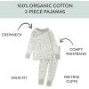 imageHonestBaby Classics 2Piece Pajamas Sleepwear Pjs 100 Organic Cotton for Baby Toddler KidsLight Zanzibar Zebra