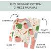 imageHonestBaby Classics 2Piece Pajamas Sleepwear Pjs 100 Organic Cotton for Baby Toddler KidsSlice O Apple