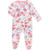 imageHonestBaby Sleep and Play Footed Pajamas OnePiece Sleeper Jumpsuit ZipFront PJs 100 Organic Cotton for Baby Girls2pack Rose BlossomLove Dot