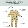 imageHonestBaby Sleep and Play Footed Pajamas OnePiece Sleeper Jumpsuit ZipFront PJs 100 Organic Cotton for Baby Girls2pack Sweet Banana