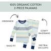 imageHonestBaby babyboys 2piece Pajamas Sleepwear Pjs 100 Organic Cotton for Baby Toddler Kids BoyRainbow Stripe Blues