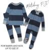 imageHonestBaby babyboys 2piece Pajamas Sleepwear Pjs 100 Organic Cotton for Baby Toddler Kids BoyRugby Stripe Navy