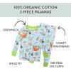 imageHonestBaby babyboys 2piece Pajamas Sleepwear Pjs 100 Organic Cotton for Baby Toddler Kids BoyWok N Roll Blue