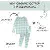 imageHonestBaby babygirls 2piece Pajamas Sleepwear Pjs 100 Organic Cotton for Baby Toddler Kids GirlGreen Check