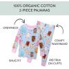 imageHonestBaby babygirls 2piece Pajamas Sleepwear Pjs 100 Organic Cotton for Baby Toddler Kids GirlPoppin Dreams Blue