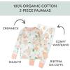 imageHonestBaby babygirls 2piece Pajamas Sleepwear Pjs 100 Organic Cotton for Baby Toddler Kids GirlWhite Peach Blossom Floral