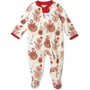 imageHonestBaby Baby Holiday Sleep ampamp Play Footed OnePiece Pajama Sleeper 100 Organic CottonBreakfast Deer