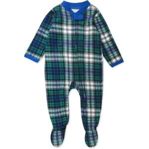 imageHonestBaby Baby Holiday Sleep ampamp Play Footed OnePiece Pajama Sleeper 100 Organic CottonGordon Plaid