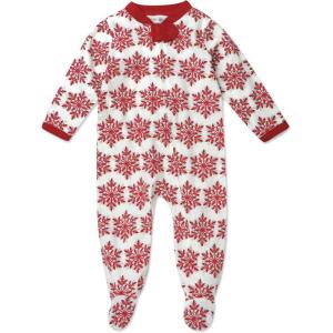imageHonestBaby Baby Holiday Sleep ampamp Play Footed OnePiece Pajama Sleeper 100 Organic CottonHoliday Snowflake