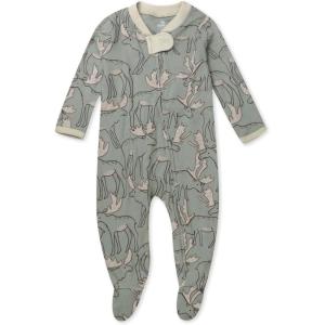 imageHonestBaby Baby Holiday Sleep ampamp Play Footed OnePiece Pajama Sleeper 100 Organic CottonMoose Delight