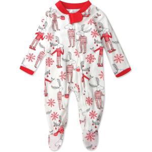 imageHonestBaby Baby Holiday Sleep ampamp Play Footed OnePiece Pajama Sleeper 100 Organic CottonMoose N Mugs