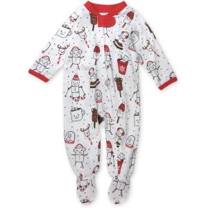 imageHonestBaby Baby Holiday Sleep ampamp Play Footed OnePiece Pajama Sleeper 100 Organic CottonOoie Gooie Holiday