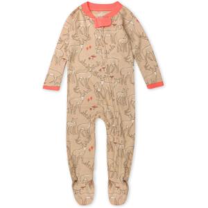 imageHonestBaby Baby Holiday Sleep ampamp Play Footed OnePiece Pajama Sleeper 100 Organic CottonReindeer Delight
