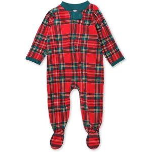 imageHonestBaby Baby Holiday Sleep ampamp Play Footed OnePiece Pajama Sleeper 100 Organic CottonRoyal Stewart Plaid