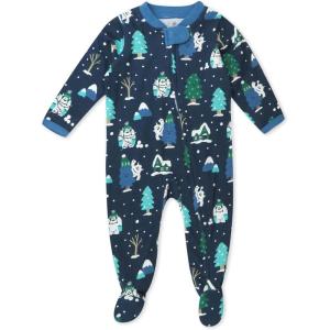 imageHonestBaby Baby Holiday Sleep ampamp Play Footed OnePiece Pajama Sleeper 100 Organic CottonSasquatch