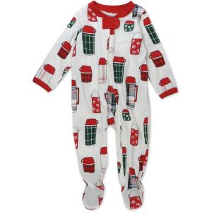 imageHonestBaby Baby Holiday Sleep ampamp Play Footed OnePiece Pajama Sleeper 100 Organic CottonSomethin Brewin