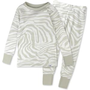 imageHonestBaby Classics 2Piece Pajamas Sleepwear Pjs 100 Organic Cotton for Baby Toddler KidsLight Zanzibar Zebra