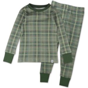 imageHonestBaby Classics 2Piece Pajamas Sleepwear Pjs 100 Organic Cotton for Baby Toddler KidsLoden Plaid