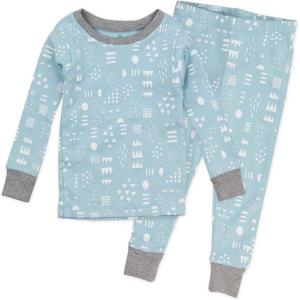 imageHonestBaby Classics 2Piece Pajamas Sleepwear Pjs 100 Organic Cotton for Baby Toddler KidsPattern Play Teal