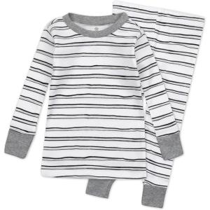 imageHonestBaby Classics 2Piece Pajamas Sleepwear Pjs 100 Organic Cotton for Baby Toddler KidsSketchy Stripe