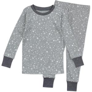 imageHonestBaby Classics 2Piece Pajamas Sleepwear Pjs 100 Organic Cotton for Baby Toddler KidsTwinkle Star Gray