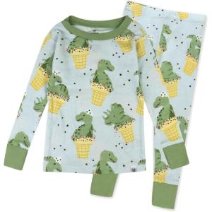 imageHonestBaby babyboys 2piece Pajamas Sleepwear Pjs 100 Organic Cotton for Baby Toddler Kids BoyDino Delight