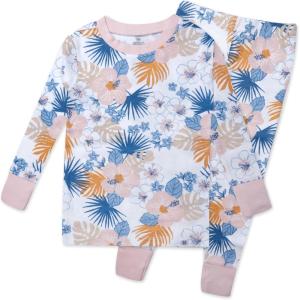 imageHonestBaby babygirls 2piece Pajamas Sleepwear Pjs 100 Organic Cotton for Baby Toddler Kids GirlMaui Floral