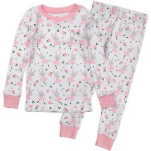 imageHonestBaby babygirls 2piece Pajamas Sleepwear Pjs 100 Organic Cotton for Baby Toddler Kids GirlTutu Cute