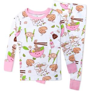 imageHonestBaby babygirls 2piece Pajamas Sleepwear Pjs 100 Organic Cotton for Baby Toddler Kids GirlWok N Roll Pink