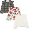 imageHonestBaby Girls 3pack 100 Organic Cotton Flutter Long Sleeve TshirtsHoliday Floral
