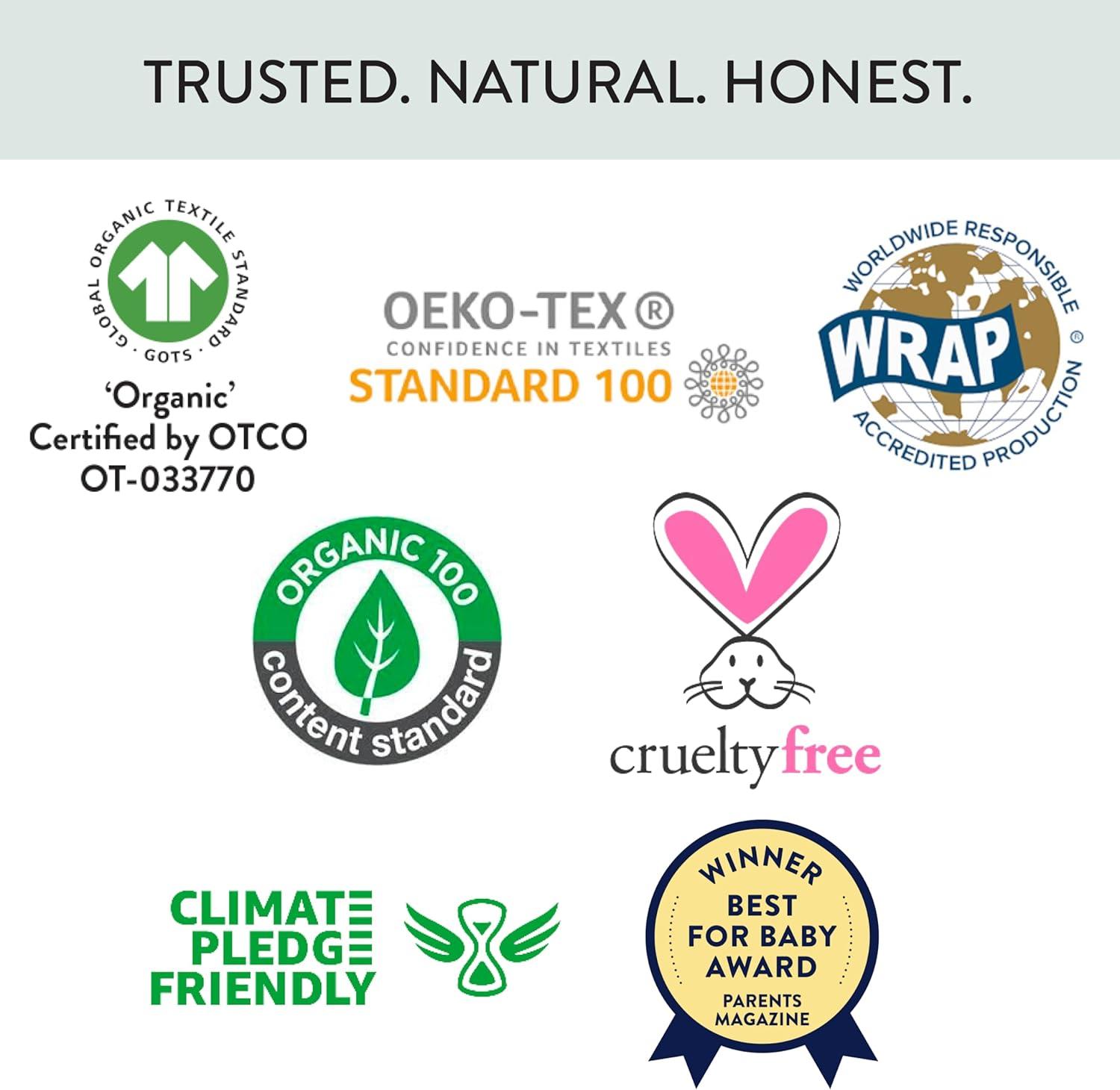 imageHonestBaby Classics Sleep ampamp Play Footed Onepiece Pajama Sleeper 100 Organic CottonJumbo Leaf Sage Sage