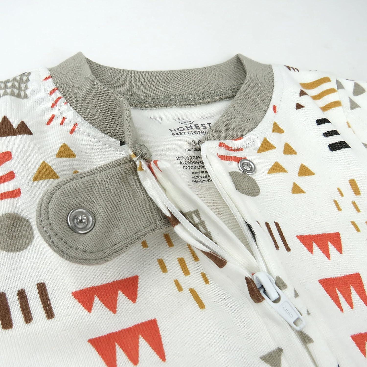 imageHonestBaby Classics Sleep ampamp Play Footed Onepiece Pajama Sleeper 100 Organic CottonMulti Colored Pattern Play