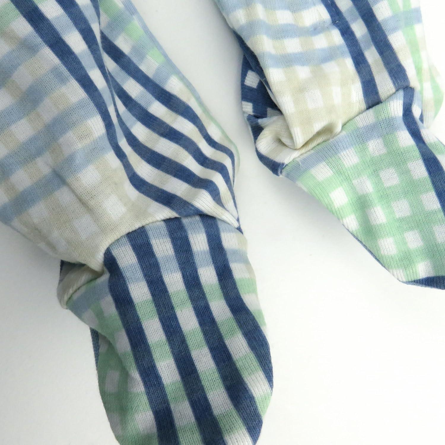 imageHonestBaby Classics Sleep ampamp Play Footed Onepiece Pajama Sleeper 100 Organic CottonSeersucker Plaid Cornflower