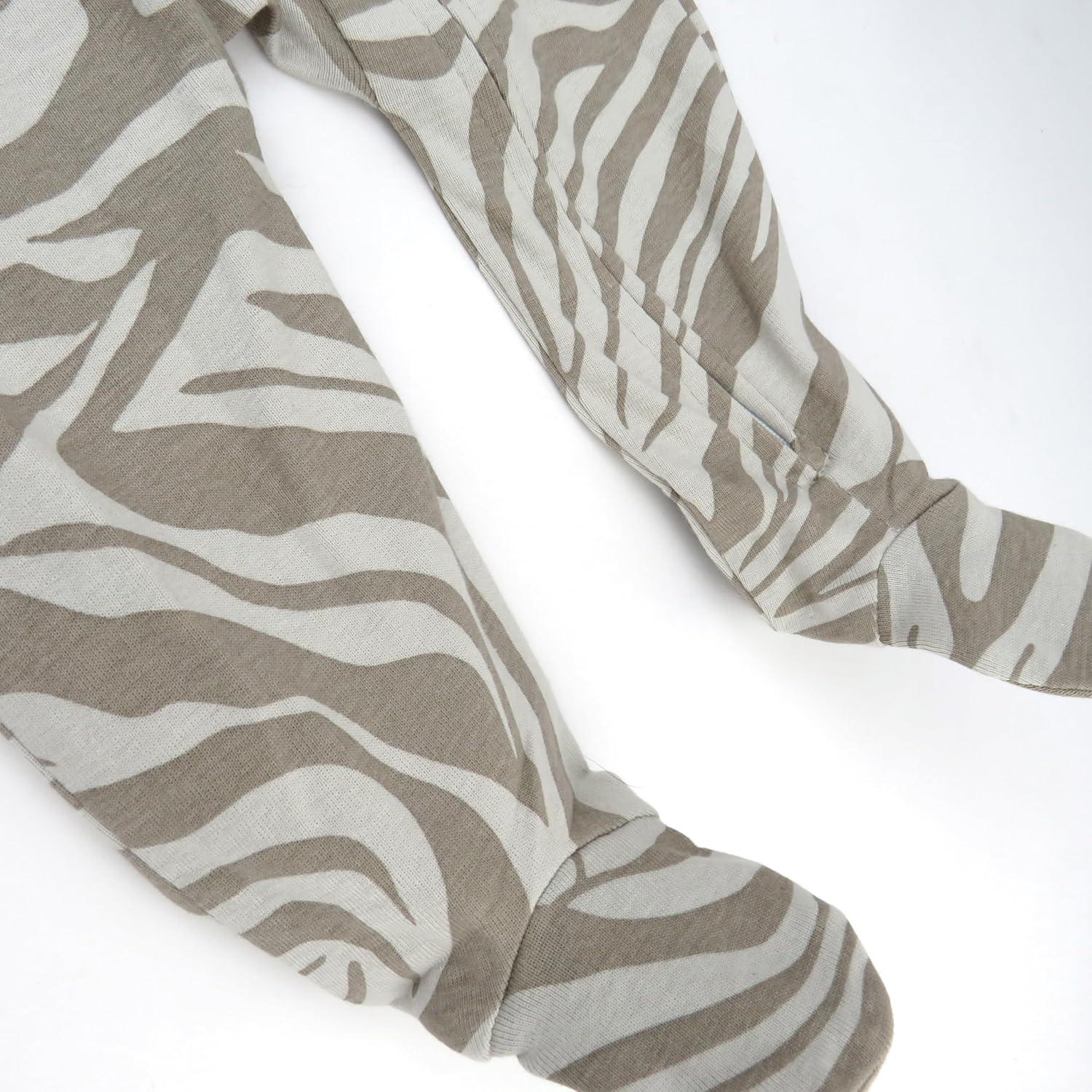 imageHonestBaby Classics Sleep ampamp Play Footed Onepiece Pajama Sleeper 100 Organic CottonZanzibar Zebra
