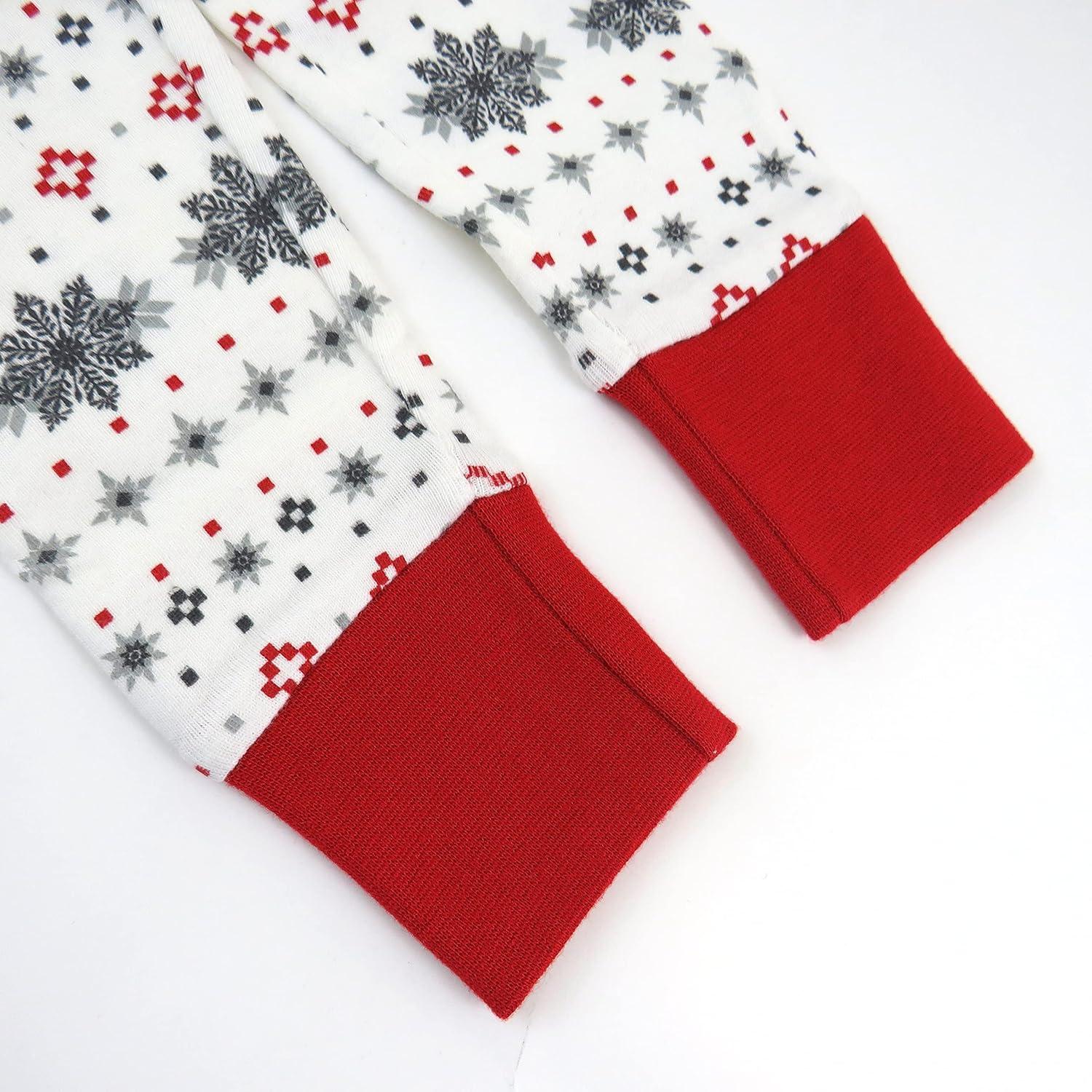 imageHonestBaby Holiday 2Piece Pajamas Sleepwear PJs 100 Organic Cotton for Baby Toddler KidsFair Isle Holiday Ivory