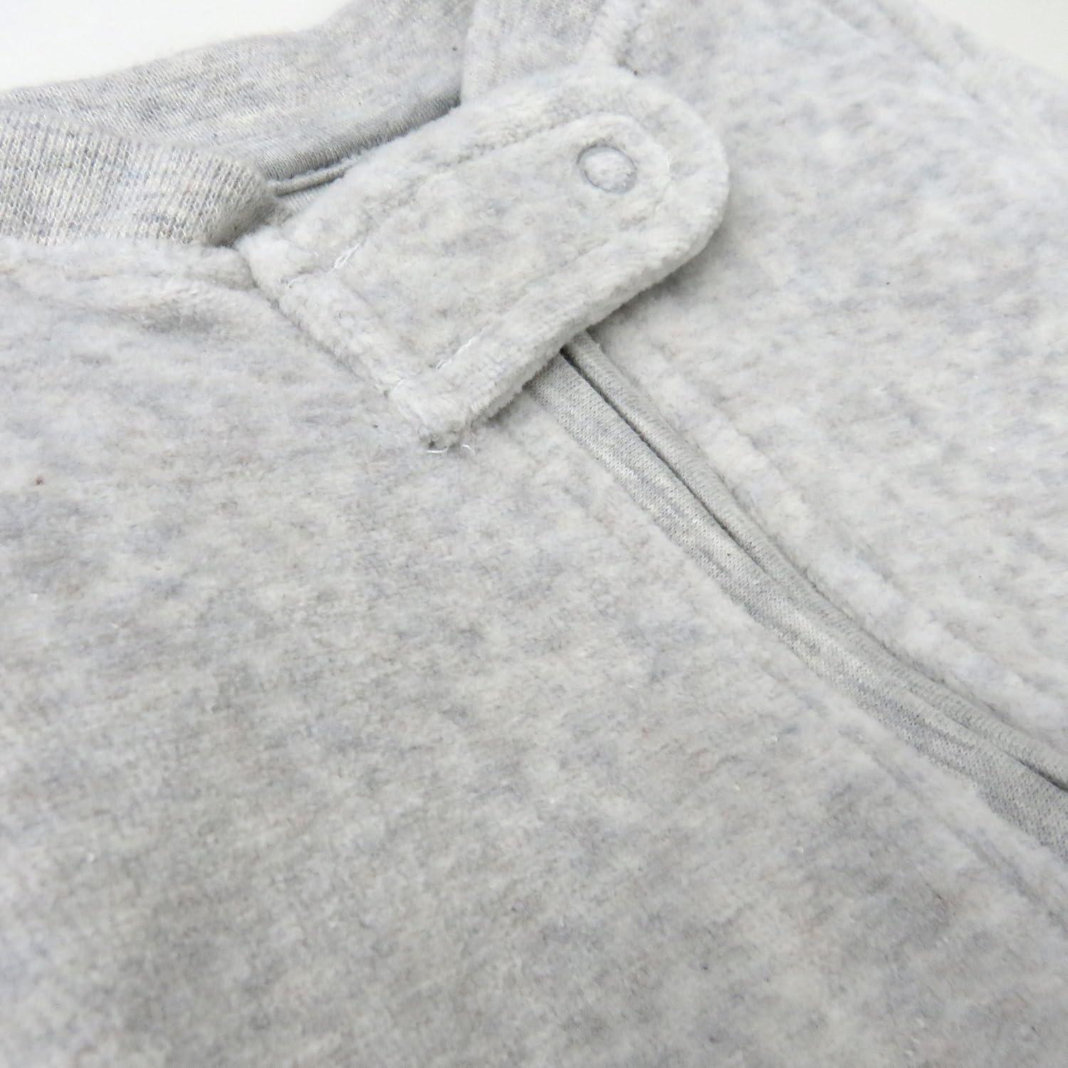 imageHonestBaby unisexbaby Velour Sleep ampamp Play Footed Onepiece Pajama Sleeper 100 Organic CottonLight Gray Heather