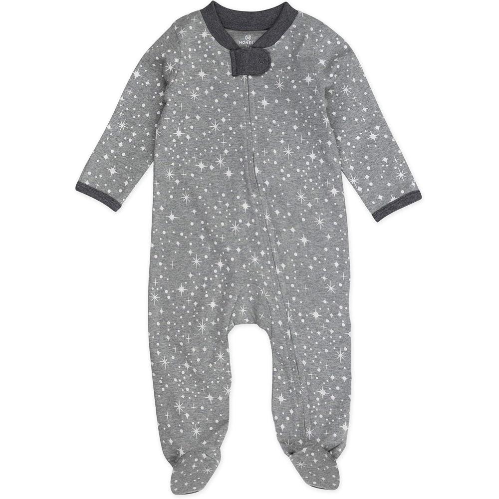imageHonestBaby Classics Sleep ampamp Play Footed Onepiece Pajama Sleeper 100 Organic CottonTwinkle Star