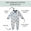 imageHonestBaby Classics Sleep ampamp Play Footed Onepiece Pajama Sleeper 100 Organic CottonGrey Scotty Dog